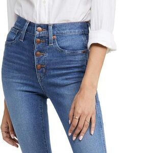 Madewell High-Rise Button Down Skinny Jeans Blue Size 28